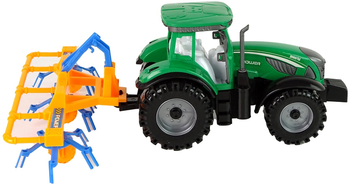 Zabawka LEAN Toys Ciągnik ze zgrabiarką z napędem frykcyjnym Zielony 14840 (5905515353052) - obraz 6
