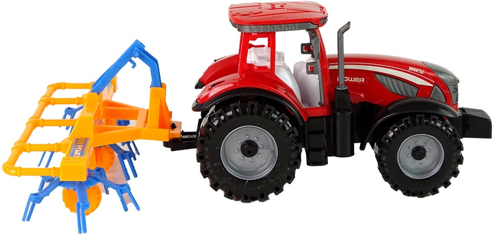 Zabawka LEAN Toys Ciągnik ze zgrabiarką z napędem frykcyjnym Czerwony 14837 (5905515353021) - obraz 6