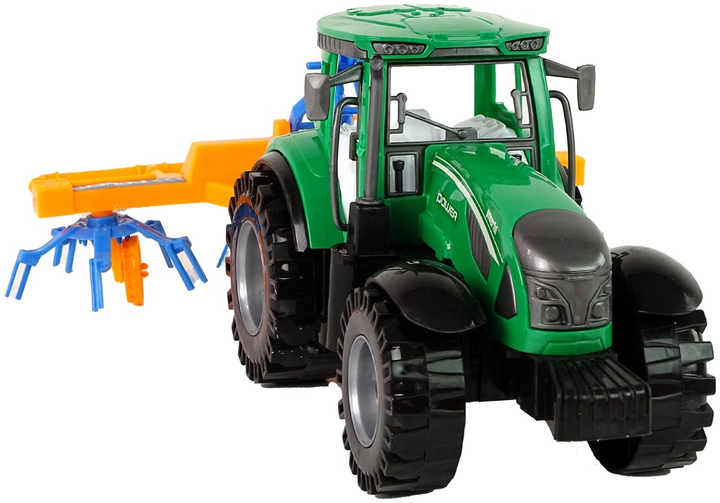 Zabawka LEAN Toys Ciągnik ze zgrabiarką z napędem frykcyjnym Zielony 14840 (5905515353052) - obraz 7