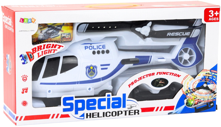 Zabawka LEAN Toys Helikopter policyjny Śmigłowiec jeżdżący ze światłami i dźwiękami 18689 (5905991018469) - obraz 1