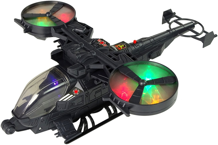 Zabawka LEAN Toys Helikopter wojskowy z ogromnymi skrzydłami i obracający się oraz ze światłami i dźwiękiem 10039 (5904204758963) - obraz 3
