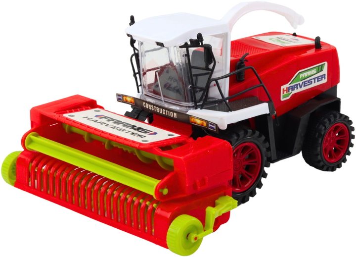 Zabawka LEAN Toys Kombajn rolniczy farmerski z hederem i napędem Czerwony 25001 (5905991060512) - obraz 3