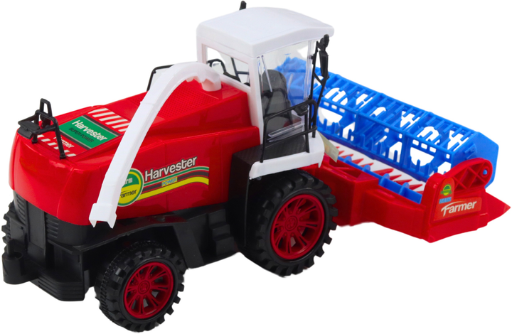 Zabawka LEAN Toys Kombajn zbożowy farmerski rolniczy z hederem napędem Czerwony 24797 (5905991058472) - obraz 4
