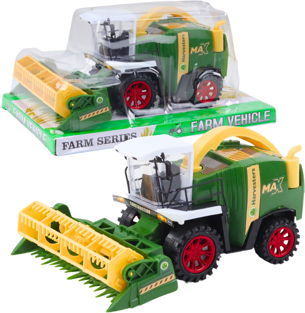 Іграшка LEAN Toys Зернозбиральний комбайн з жаткою та приводом Зелений 24799 (5905991058496) - зображення 2