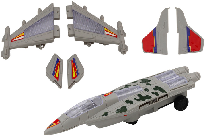 Zabawka LEAN Toys Myśliwiec militarny F35 jeżdżący ze światłami i dźwiękami Szary 17858 (5905991007081) - obraz 4