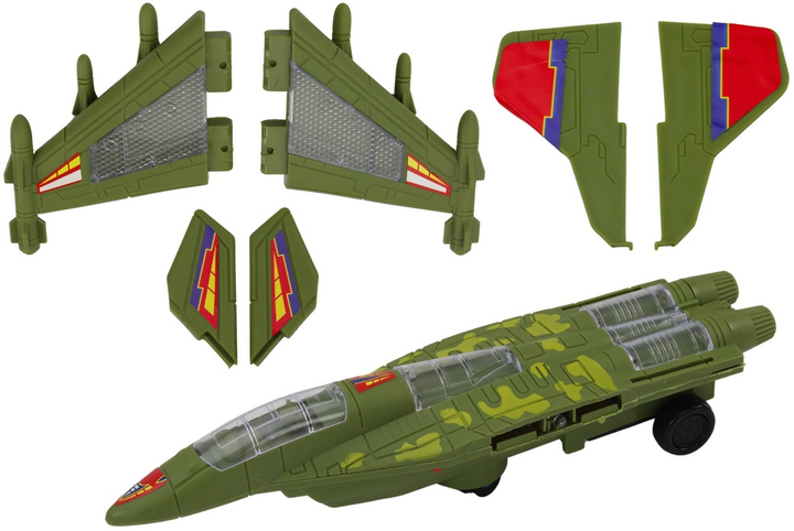Іграшка LEAN Toys Військовий винищувач F35 що їздить зі світлом і звуками Зелений 17857 (5905991007074) - зображення 4