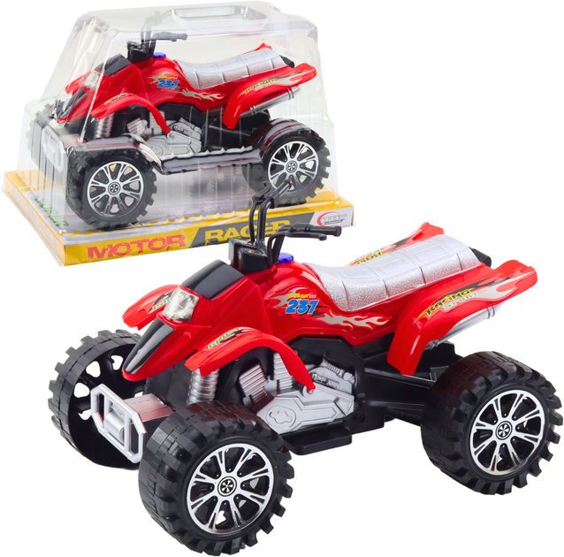Іграшка LEAN Toys Позашляховий квадроцикл з приводом і протекторами коліс Червоний 24774 (5905991058243) - зображення 2