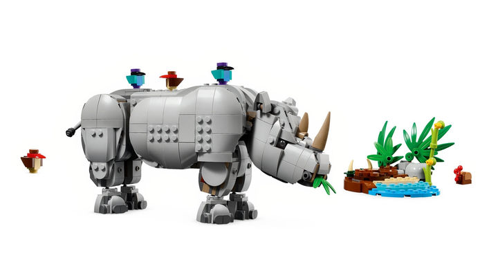 Zestaw klocków LEGO Creator Dzikie zwierzęta: dumny nosorożec z ptakami 780 elementów (31171) - obraz 4