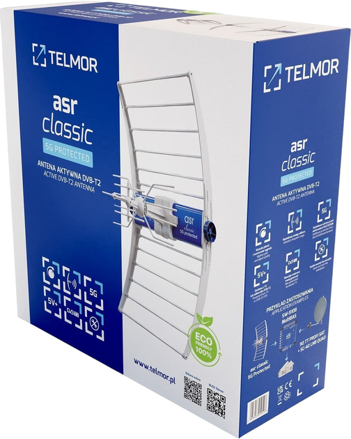 Antena TV Telkom Telmor DVB-T/T2 ASR Classic 5G Protected 2023 z zasilaczem ZZA-7 (5903953010629) - obraz 8