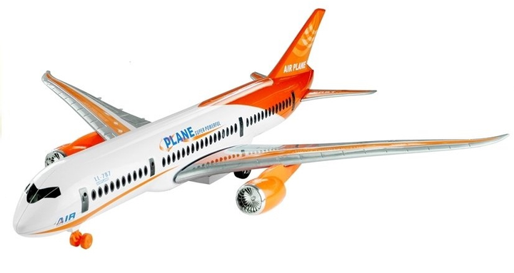 Zabawka LEAN Toys Samolot pasażerski z napędem z podstawką 65 cm Biały 3581 (5902808156819) - obraz 5