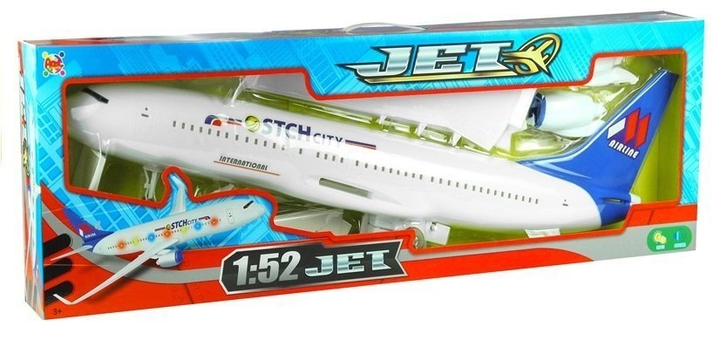 Zabawka LEAN Toys Samolot pasażerski ze światłami i dźwiękami 3437 (5905991032069) - obraz 1