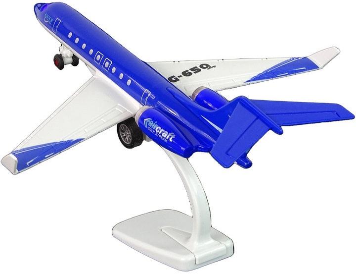 Zabawka LEAN Toys Samolot pasażerski G-650 z napędem oraz ze dźwiękiem i światłami metalowy Niebieski 11202 (5905679070901) - obraz 3