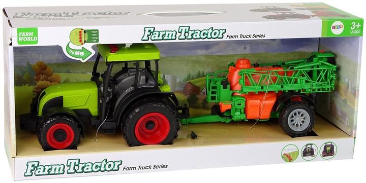 Іграшка LEAN Toys Трактор на батарейках з обприскувачем і музикою Зелений 12116 (5904665998571) - зображення 1