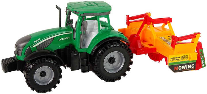 Zabawka LEAN Toys Traktor z kultywatorem z napędem Zielono-pomarańczowy 14842 (5905515353076) - obraz 3