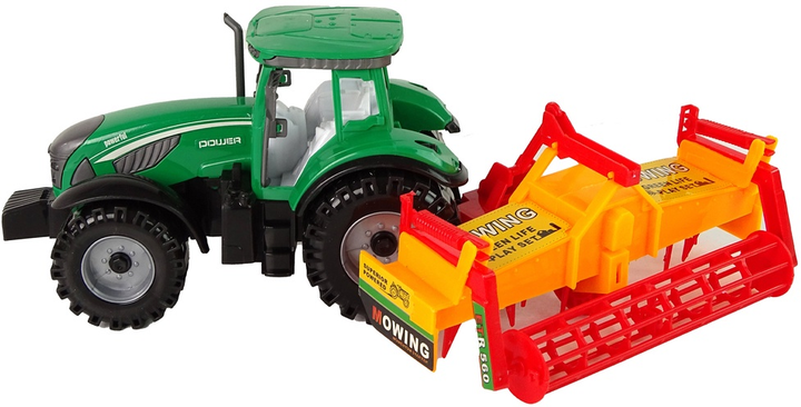 Zabawka LEAN Toys Traktor z kultywatorem z napędem Zielono-pomarańczowy 14842 (5905515353076) - obraz 4