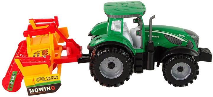 Zabawka LEAN Toys Traktor z kultywatorem z napędem Zielono-pomarańczowy 14842 (5905515353076) - obraz 6