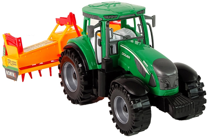 Zabawka LEAN Toys Traktor z kultywatorem z napędem Zielono-pomarańczowy 14842 (5905515353076) - obraz 7