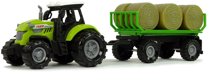Іграшка LEAN Toys Трактор з причепом і тюками сіна зі звуком Зелений 11112 (5905214974107) - зображення 6