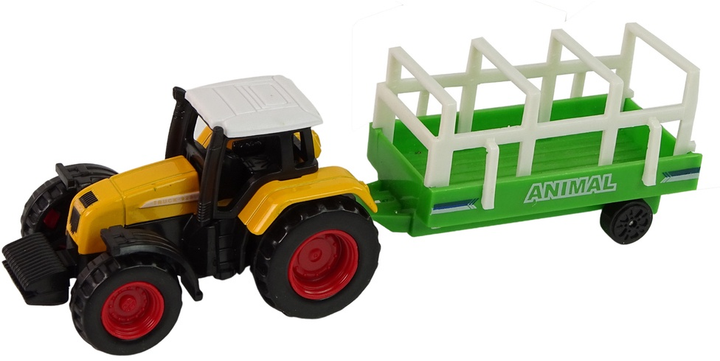 Zestaw LEAN Toys Farma Traktor z przyczepą i koniem 1:64 13292 (5905323214941) - obraz 3
