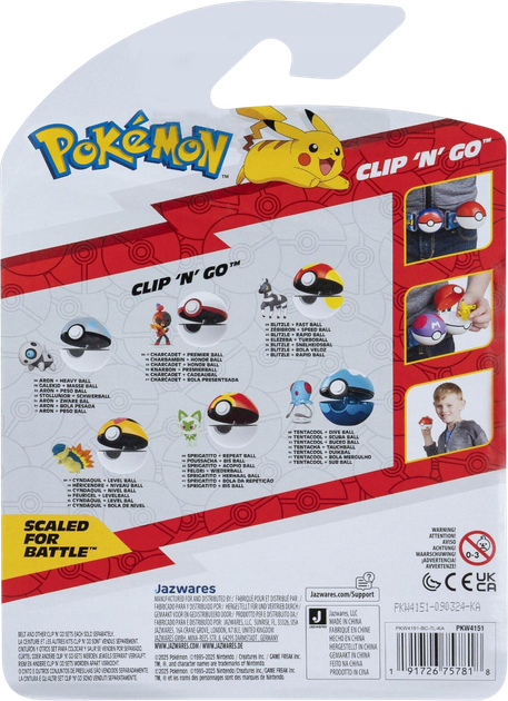 Figurka Jazwares Pokemon Clip N Go Sprigatito z Repeat Ball (0191726757818) - obraz 2