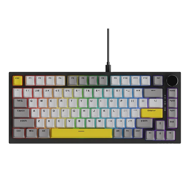 Клавіатура AJAZZ AK820 75% USB Moon Switch Grey - зображення 2