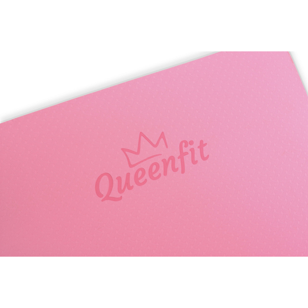 Коврик для фитнеса и йоги Queenfit TPE 0 5 см розово-фиолетовый гимнастический коврик мат для тренировок - изображение 7