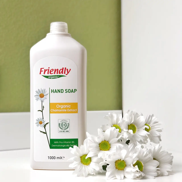 Органическое жидкое мыло для рук Friendly Organic с экстрактом ромашки 1000 мл - изображение 7
