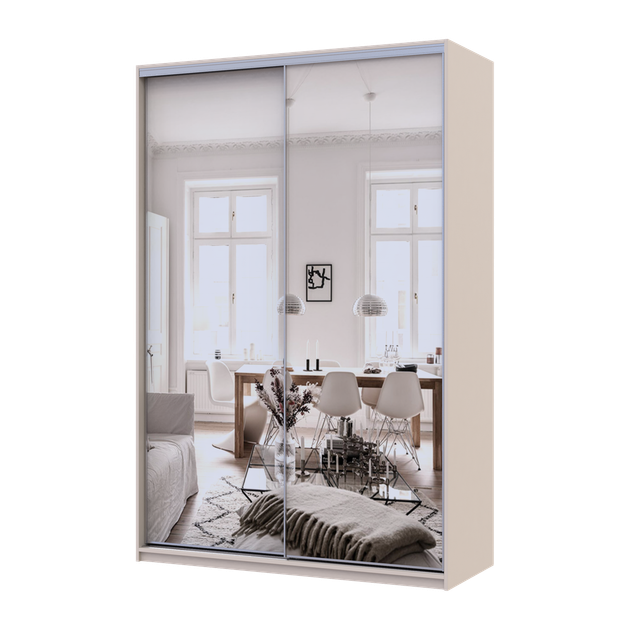 Шафа купе Doros Сіті Лайт Кашемір 2 Дзеркала 150х60х225 (80736359) - Фото 1 Шафа купе Doros Сіті Лайт Кашемір 2 Дзеркала 150х60х225 (80736359) - зображення 1