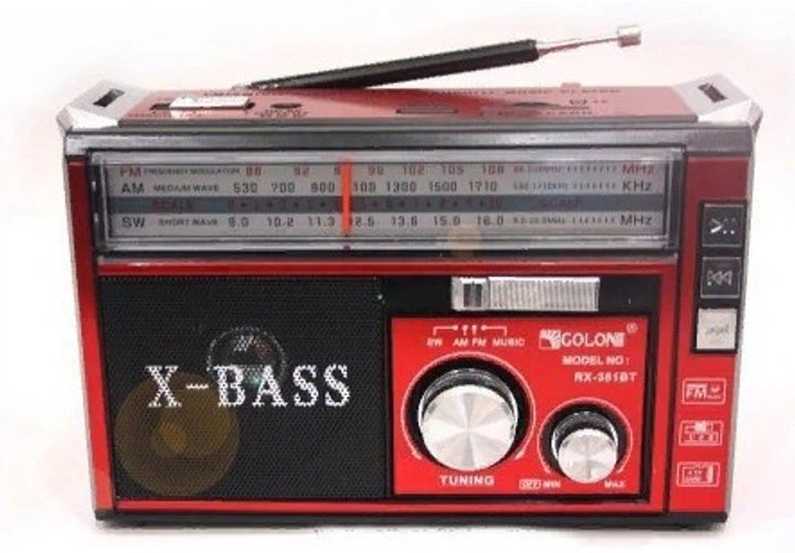 Портативний всехвильовий FM-радіоприймач акумуляторний GOLON RX-382BT з Bluetooth та ліхтариком - изображение 2