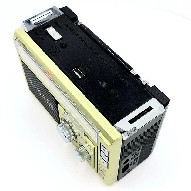 Портативний акумуляторний радіоприймач Golon RX-381 FM, USB, MicroSD Жовтий (RX381) - изображение 4