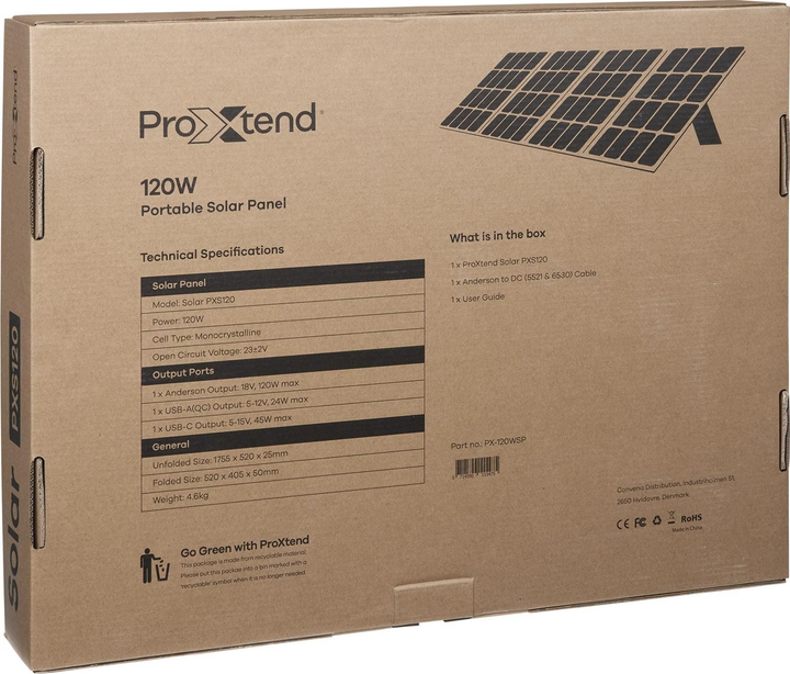 Przenośny panel słoneczny ProXtend PXS120 120W Black-Orange (PX-120WSP) - obraz 8
