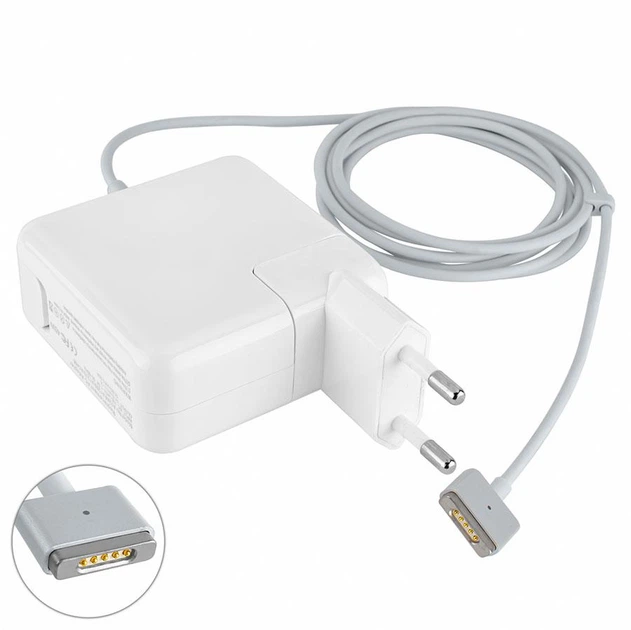 Блок живлення для ноутбука APLE MagSafe2 14.85 V, 3.05 A, 45 W, White, квадратний, з євроадаптером (A1436), Т-подібний роз'єм - Фото 2 Блок живлення для ноутбука APLE MagSafe2 14.85 V, 3.05 A, 45 W, White, квадратний, з євроадаптером (A1436), Т-подібний роз'єм - зображення 2