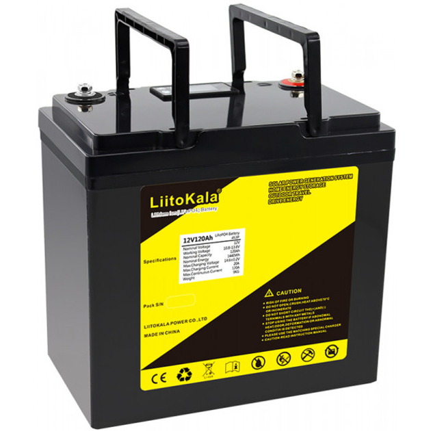 Аккумуляторная батарея LiitoKala 12V120Ah LiFePO4 LCD 120 А/час 12В с LCD дисплеем - изображение 1
