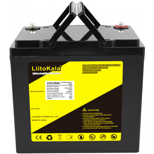 Аккумуляторная батарея LiitoKala 12V120Ah LiFePO4 120 А/час 12В - изображение 2