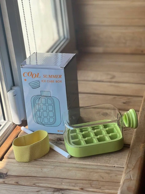 Лоток для льда с крышкой Curling LY-942 герметичный контейнер BPA-free пластик 18 кубиков льда - изображение 3
