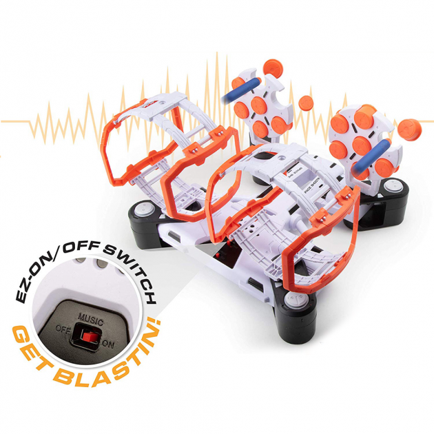 Игровой набор тир BLD Toys B3229 Space Wars с бластерами для стрельбы по гравитрону с вращающимися мишенями для детей интерактивная развивающая игрушка для точного прицеливания с музыкальным сопровождением и двумя бластерами для соревнований - изображение 4