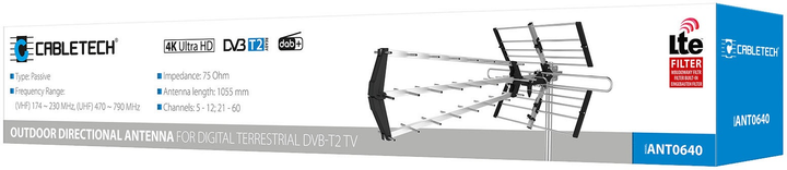 Спрямована антена Cabletech DVB-T2 з LTE фільтром (5901890060400) - зображення 6