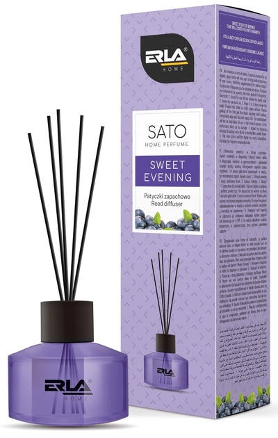 Dyfuzor z pałeczkami zapachowymi Erla Home Sato SWEET EVENING 50 ml (5906534019516) - obraz 1