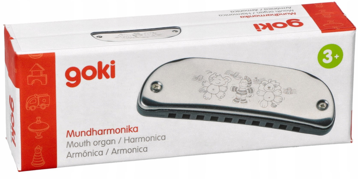 Harmonijka ustna Goki 10-tonowa metalowa (4013594619547) - obraz 2