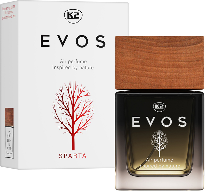 Zapach do samochodu K2 Evos Sparta perfumy atomizer 50 ml (V051) (5906534020024) - obraz 1