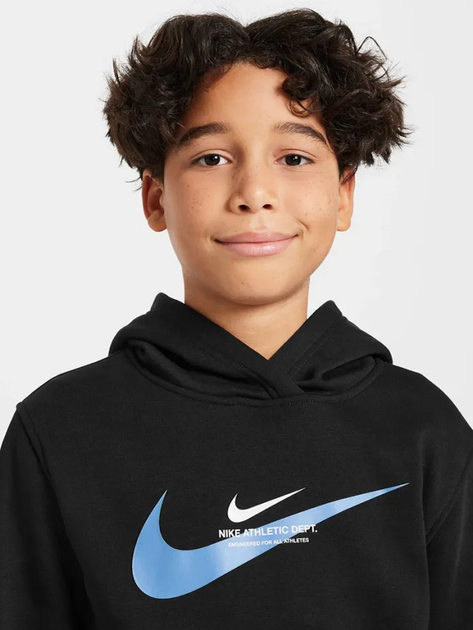 Підліткове худі для хлопчика Nike B NSW SI FLC Hoodie BB HV6965-010 137-147 M Чорне (197861866781) - зображення 4