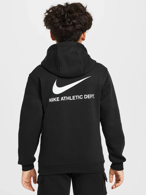 Bluza z kapturem chłopięca Nike B NSW SI FLC Hoodie BB HV6965-010 147-158 L Czarna (197861855990) - obraz 2