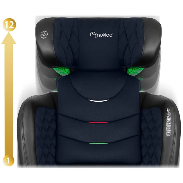 Автокрісло Nukido Louis ISOFIX 15-36 кг, чорно-синє - зображення 3