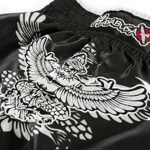 Тайские шорты Hayabusa Garuda Muay Thai Shorts Black (GMTS-BK-30) - изображение 3