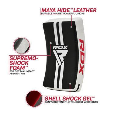 Макивара RDX T1 Curved Kick Shield with Nylon Handles White\Black (KSR-T1W) - Фото 5 Макивара RDX T1 Curved Kick Shield with Nylon Handles White\Black (KSR-T1W) - изображение 5