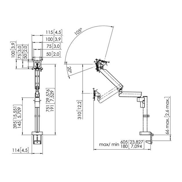 Кронштейн для монітора Vogel's MOMO 4137 Monitor Arm Motion Plus (black) - Фото 3 Кронштейн для монітора Vogel's MOMO 4137 Monitor Arm Motion Plus (black) - зображення 3