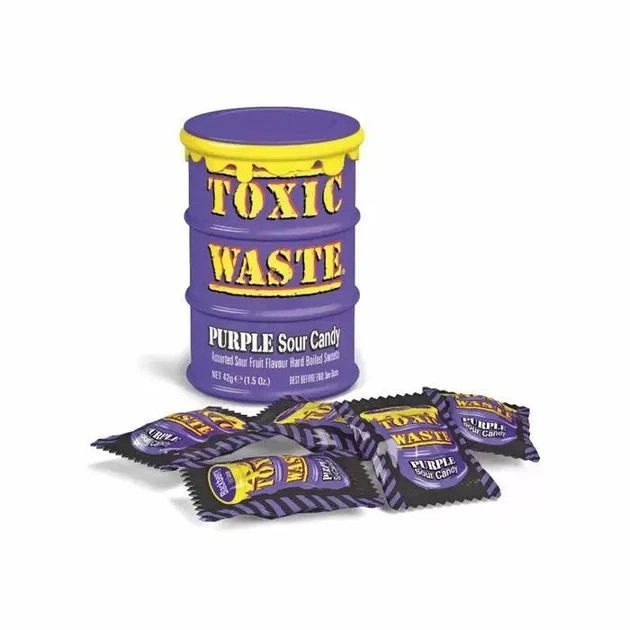 Ассорти кислых конфет Toxic Waste Candy Nuclear Fusion фиолетовая бочка 1 шт. 42 г - изображение 2