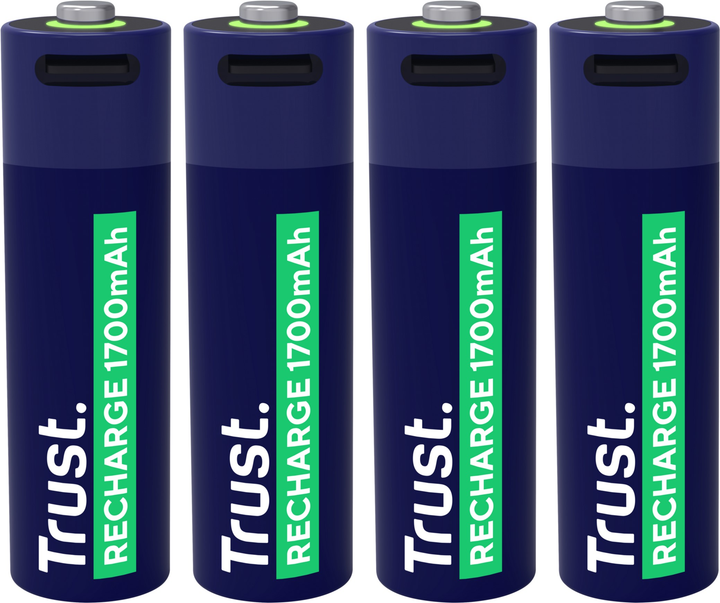 Акумулятор Trust USB Type-C AA, 1.5V 1700mAh, Li-Ion, 4 шт (TR25631) - зображення 1
