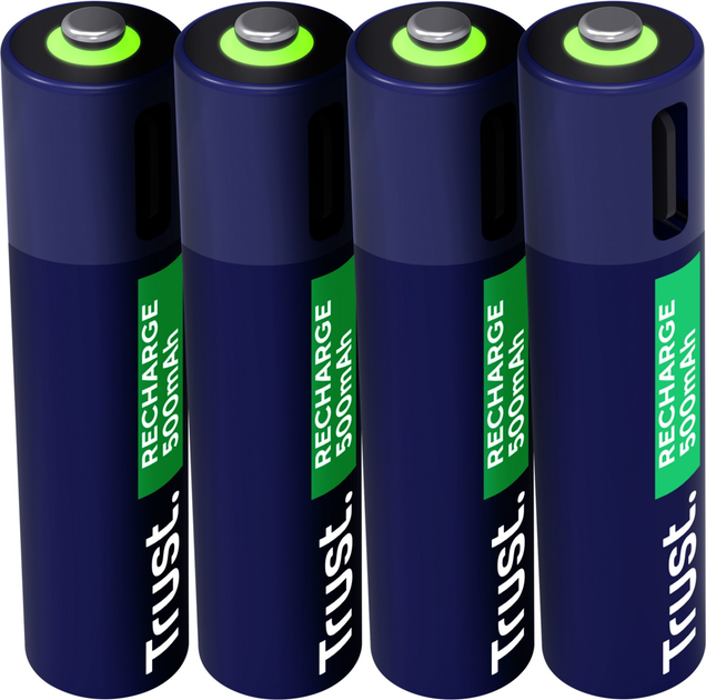 Акумулятор Trust USB Type-C AAA, 1.5V 500mAh, Li-Ion, 4 шт (TR25671) - зображення 2
