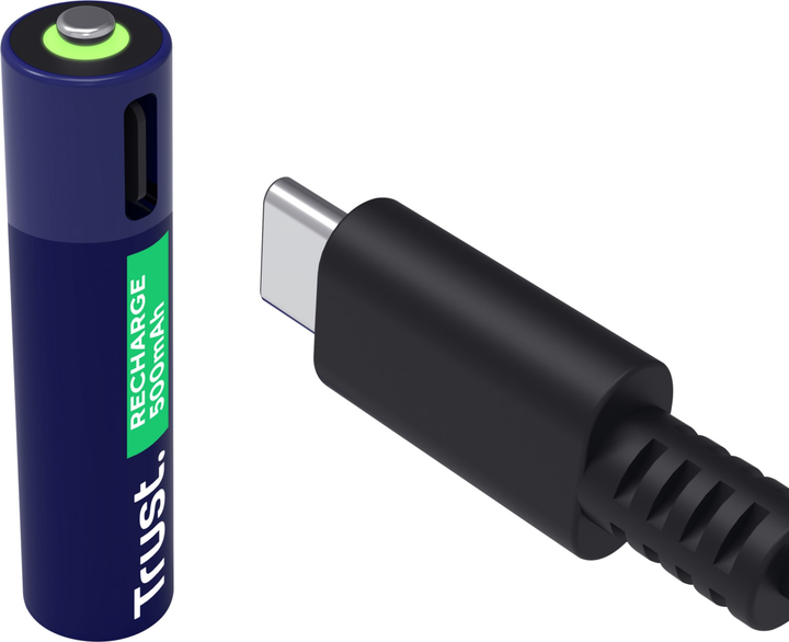 Акумулятор Trust USB Type-C AAA, 1.5V 500mAh, Li-Ion, 4 шт (TR25671) - зображення 3